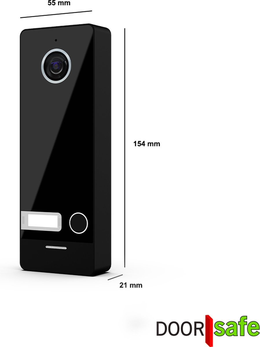 Doorsafe 7710 PRO HD WiFi deurbel met 7" scherm zwart
