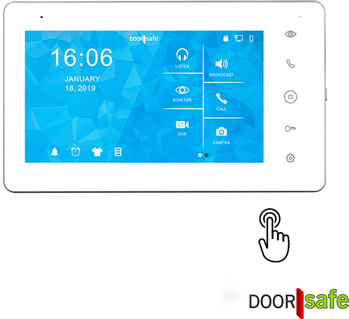 Doorsafe 7710 PRO HD WiFi deurbel met 7" scherm zwart