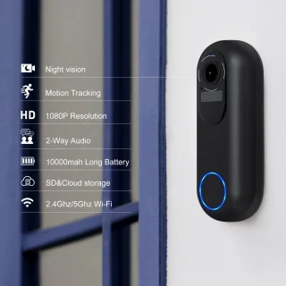 Draadloze Video Deurbel Wifi met Camera Zwart