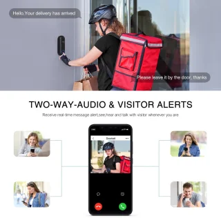 Draadloze Video Deurbel Wifi met Camera Zwart