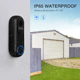 Draadloze Video Deurbel Wifi met Camera Zwart