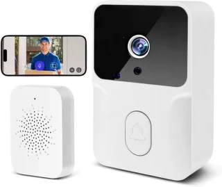 Draadloze videodeurbel 1080p hd wifi - wit