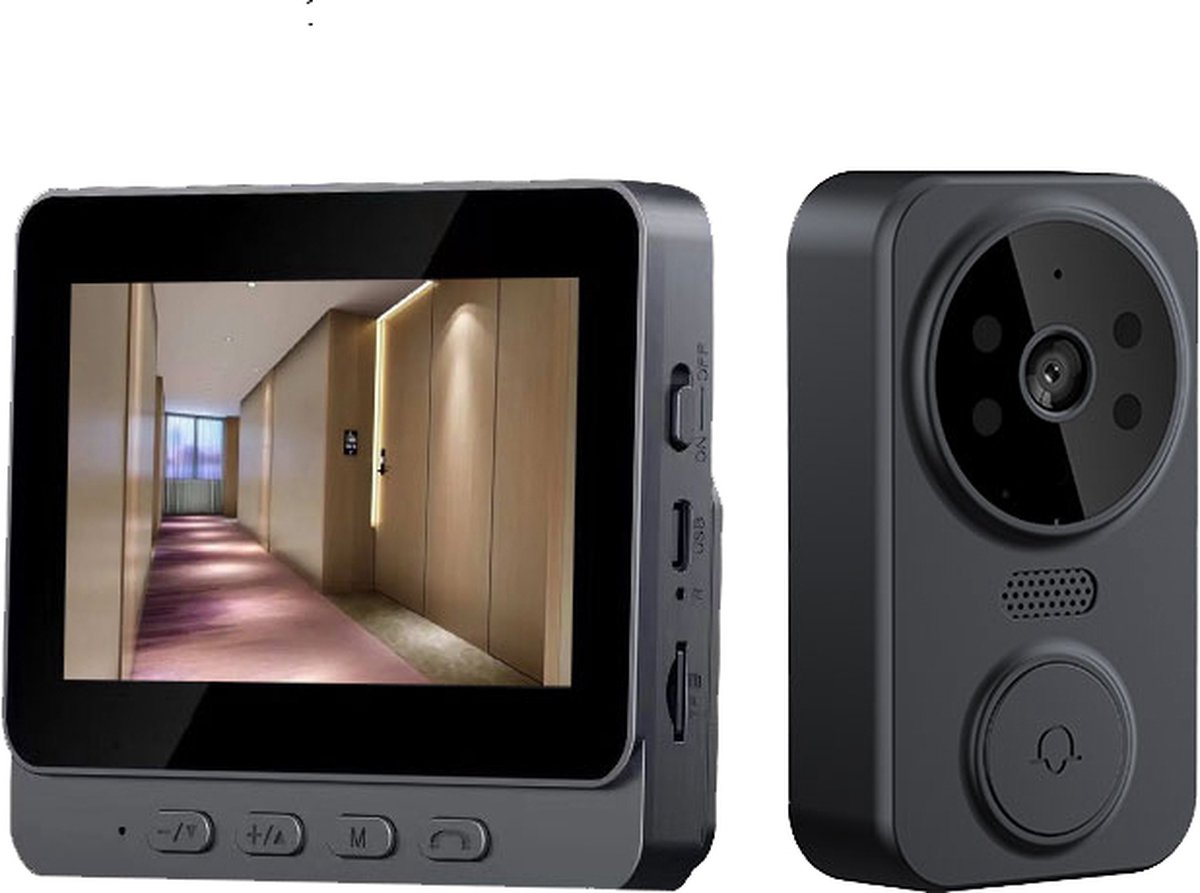 Draadloze videodeurbel 4.3 inch met intercom