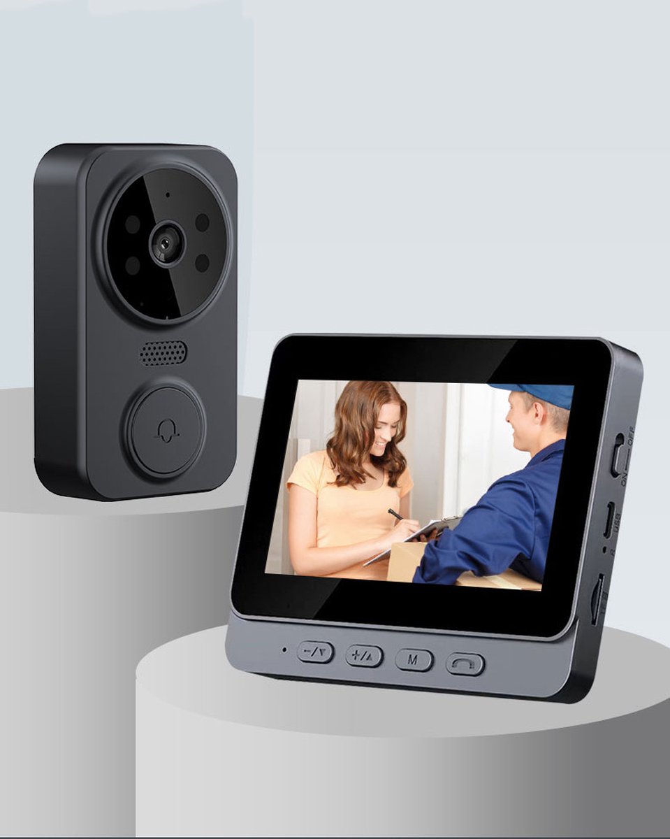 Draadloze videodeurbel 4.3 inch met intercom