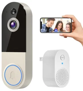 Draadloze videodeurbel met camera en usb-gong – wit
