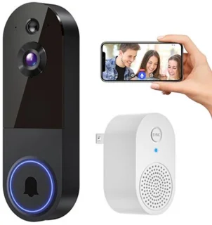 Draadloze videodeurbel met camera – zwart