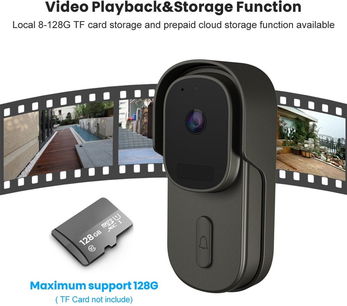 DrPhone LM4-A Camera Deurbel met Binnenbel Zwart