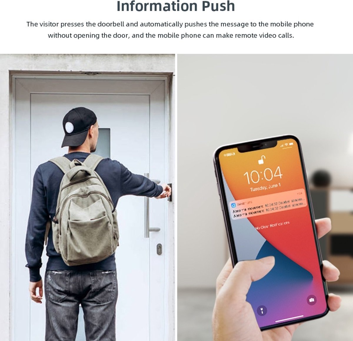 DrPhone LM4-A Camera Deurbel met Binnenbel Zwart