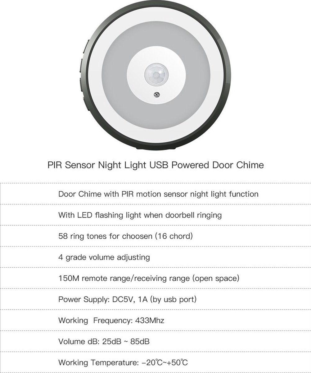 DrPhone LM4-A Camera Deurbel met Binnenbel Zwart