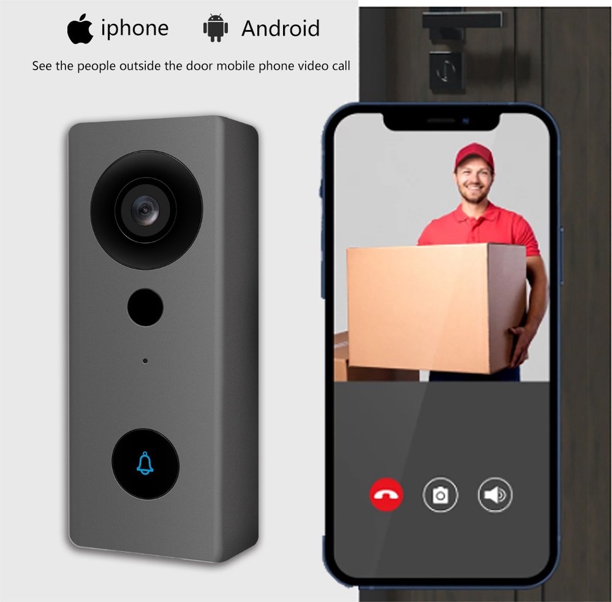 DrPhone LM6-A Bekabelde Camera Deurbel Zwart