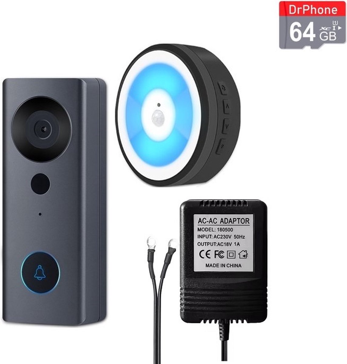 De DrPhone LM6-C Camera Deurbel Bekabeld Zwart in één oogopslag