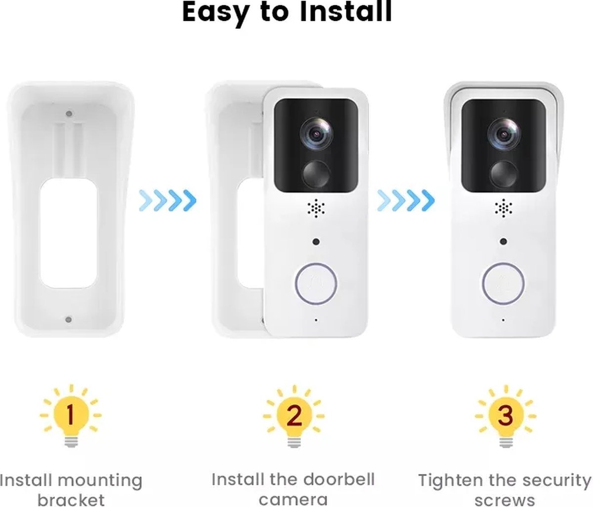DrPhone LM7 Camera Deurbel Met Binnenbel Set Wit