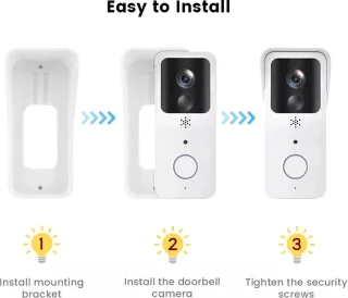 DrPhone LM7 Camera Deurbel Met Binnenbel Set Wit