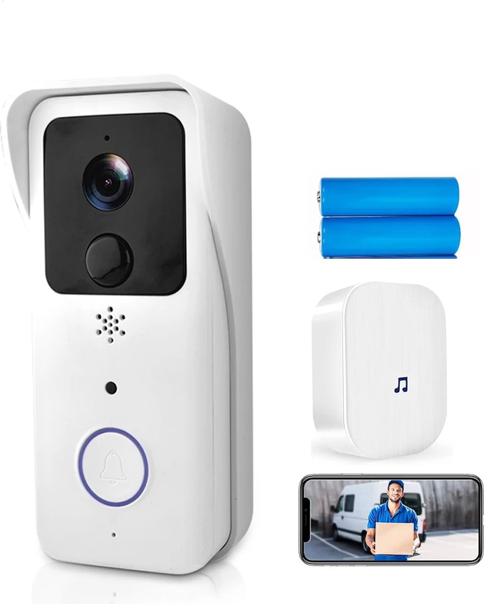 DrPhone LM7 Camera Deurbel Met Binnenbel Set Wit
