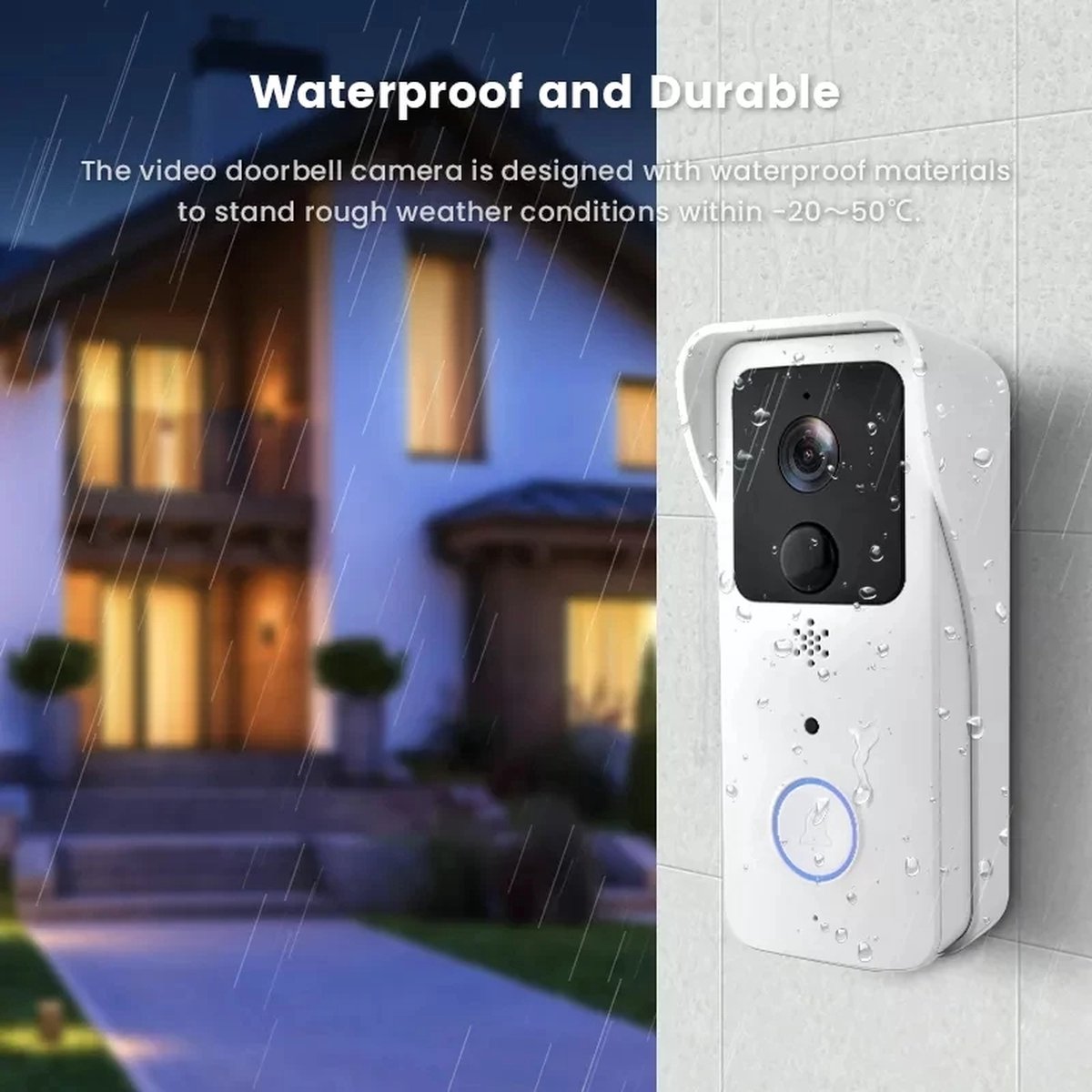 DrPhone LM7 Camera Deurbel Met Binnenbel Set Wit