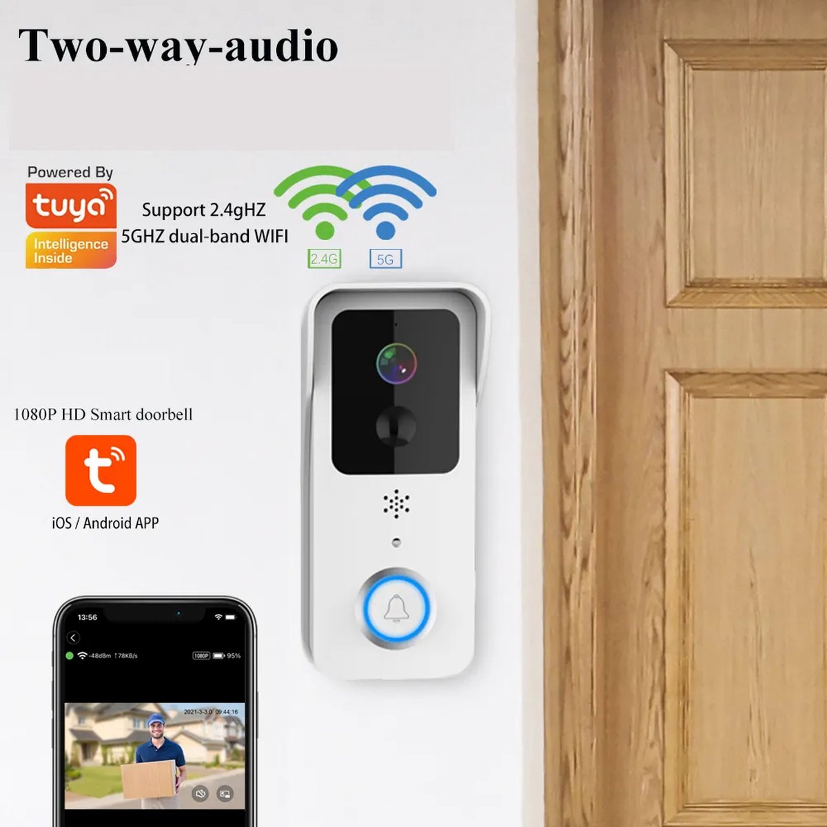 DrPhone LM7 Camera Deurbel met Binnenbel Zwart