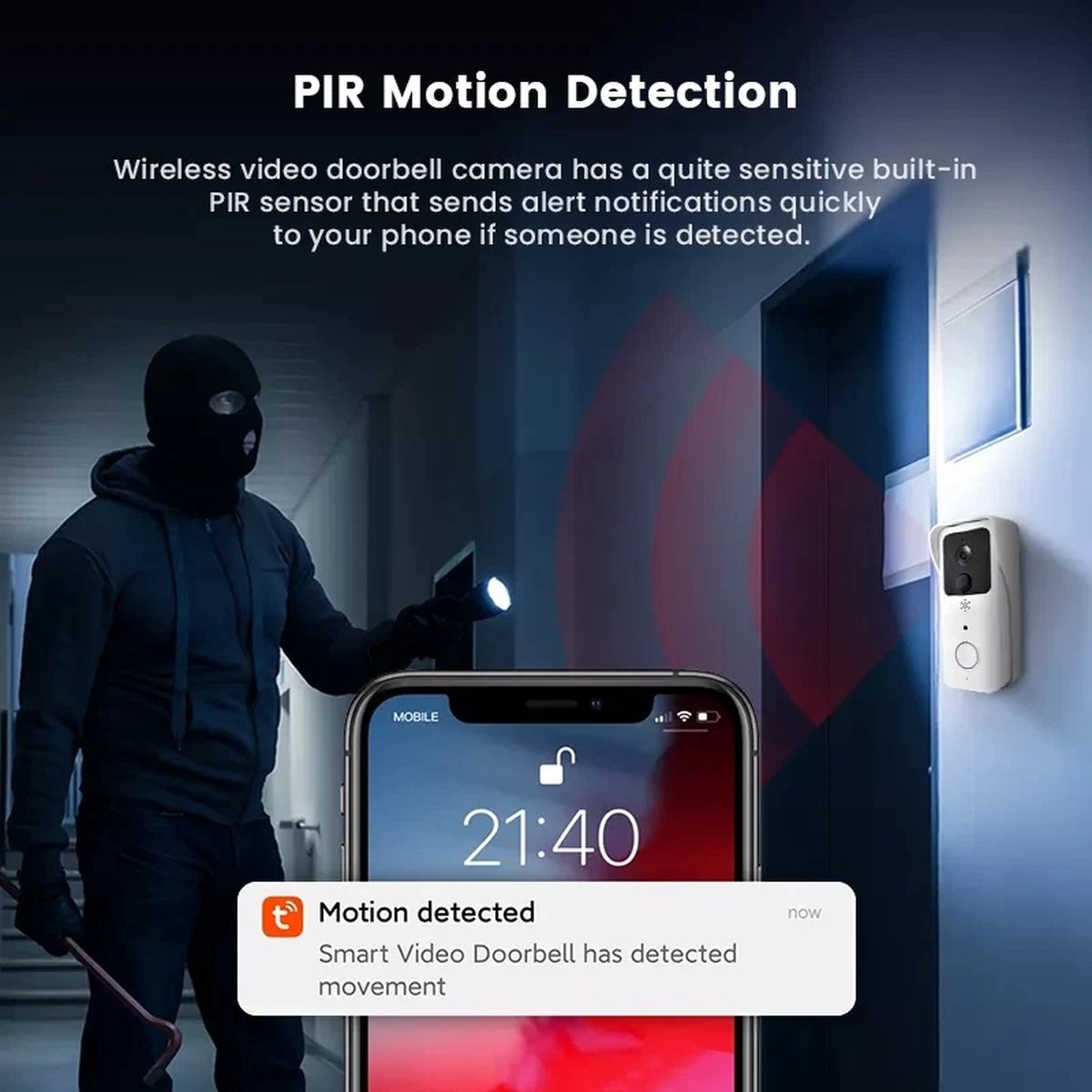 DrPhone LM7 Camera Deurbel met Binnenbel Zwart