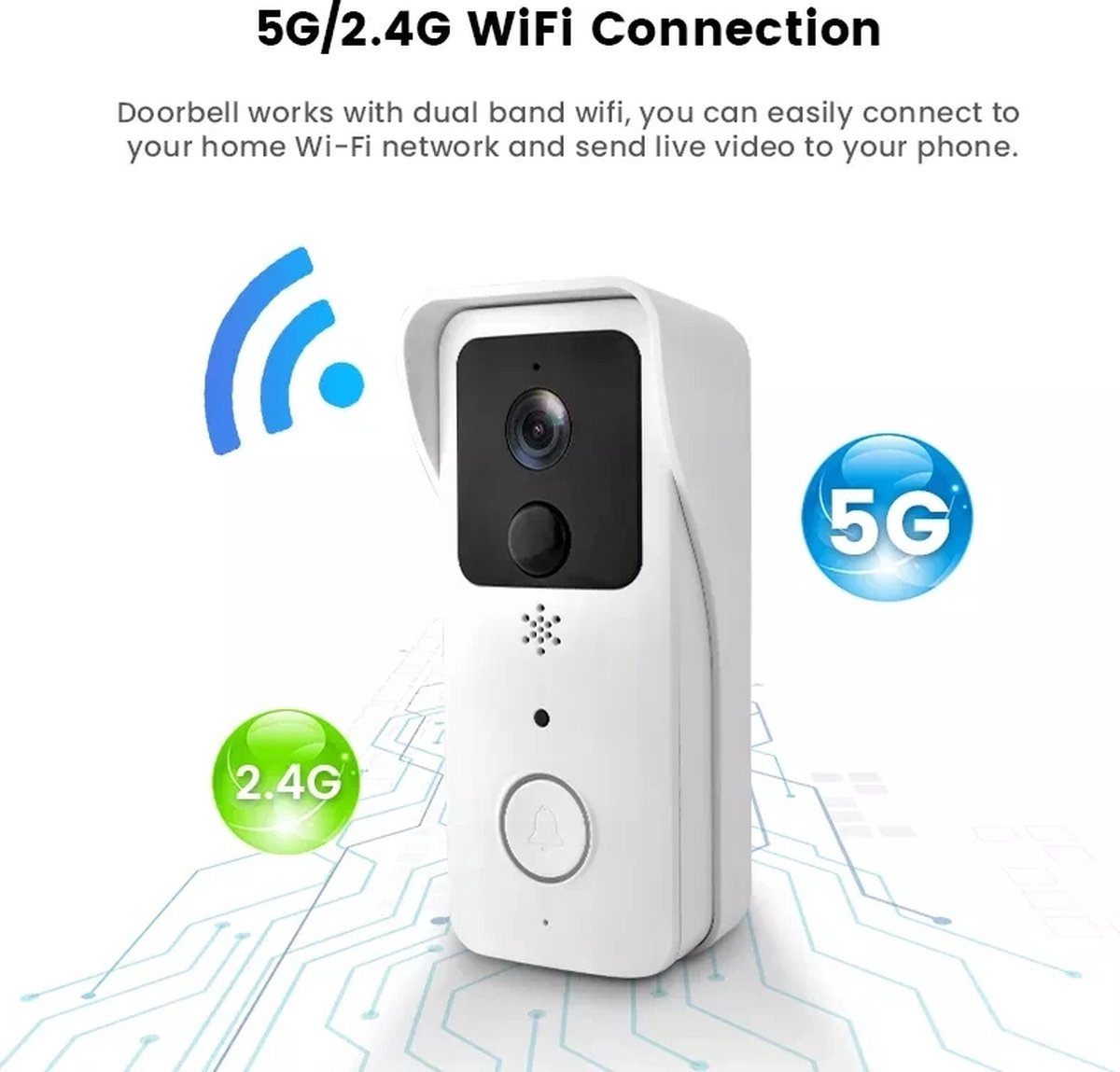 DrPhone LM7 Camera Deurbel met Binnenbel Zwart