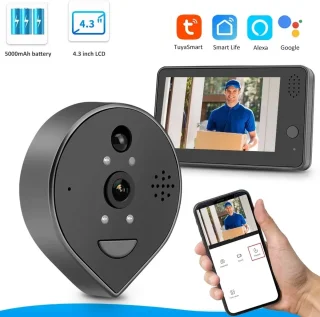 DrPhone LM8 Camera Deurbel 4,3" LCD Zwart