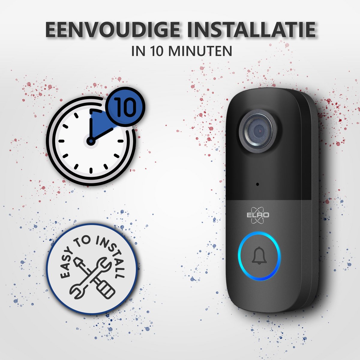 ELRO DV2000IP Wifi Video Deurbel met Binnenunit 1080P Full HD