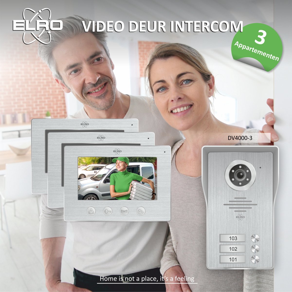 ELRO DV4000-3 Video Deur Intercom 3 Appartementen