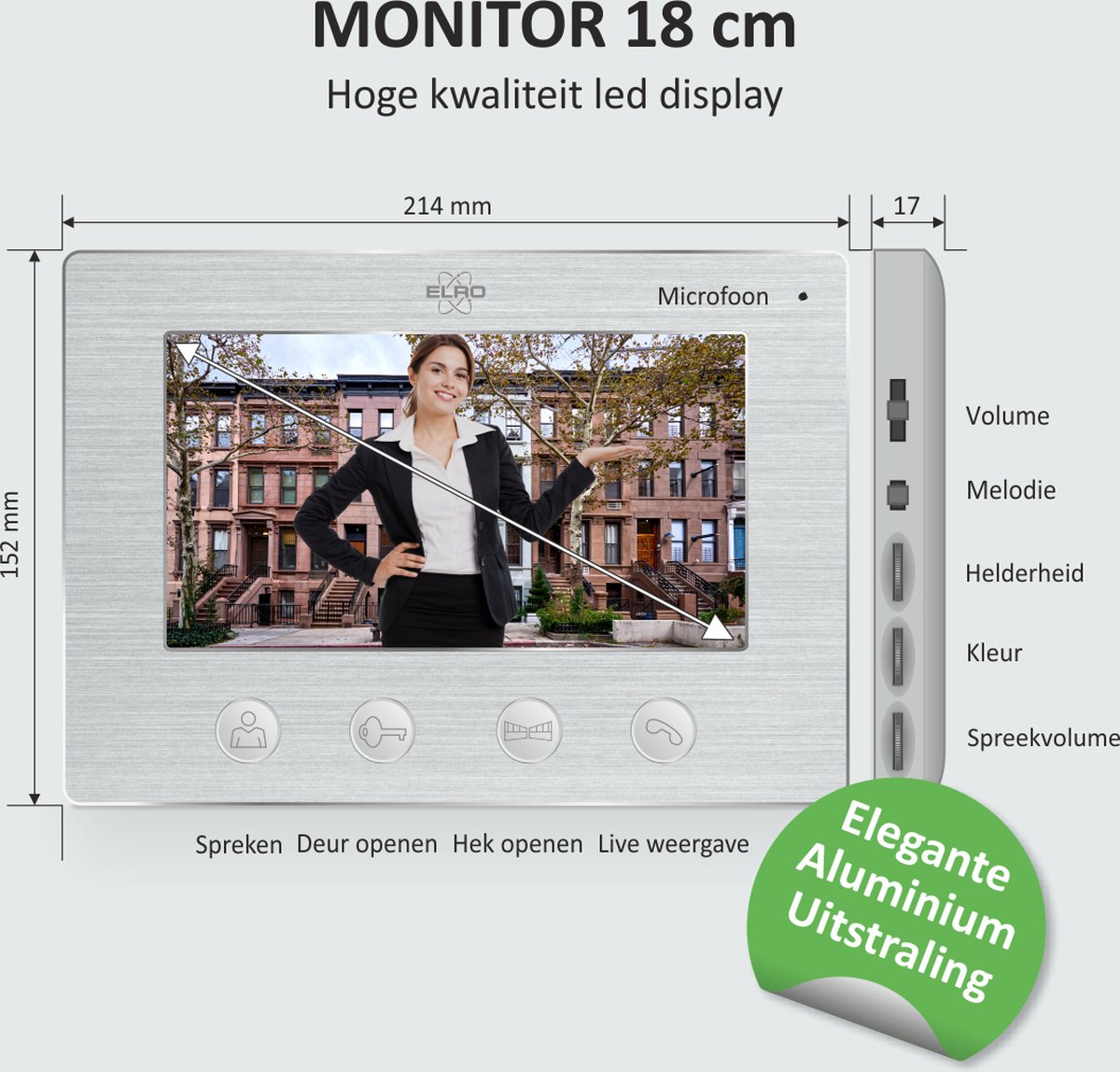 ELRO DV4000-3 Video Deur Intercom 3 Appartementen