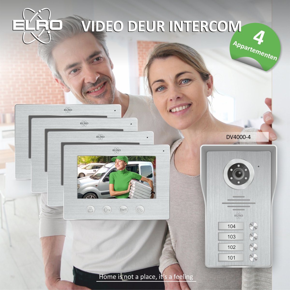 ELRO DV4000-4 Video Deurintercom voor 4 Appartementen