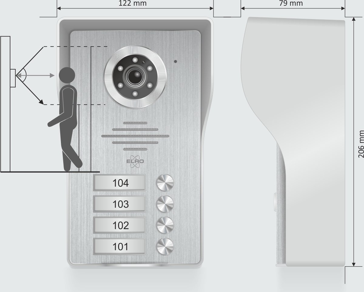 ELRO DV4000-4 Video Deurintercom voor 4 Appartementen