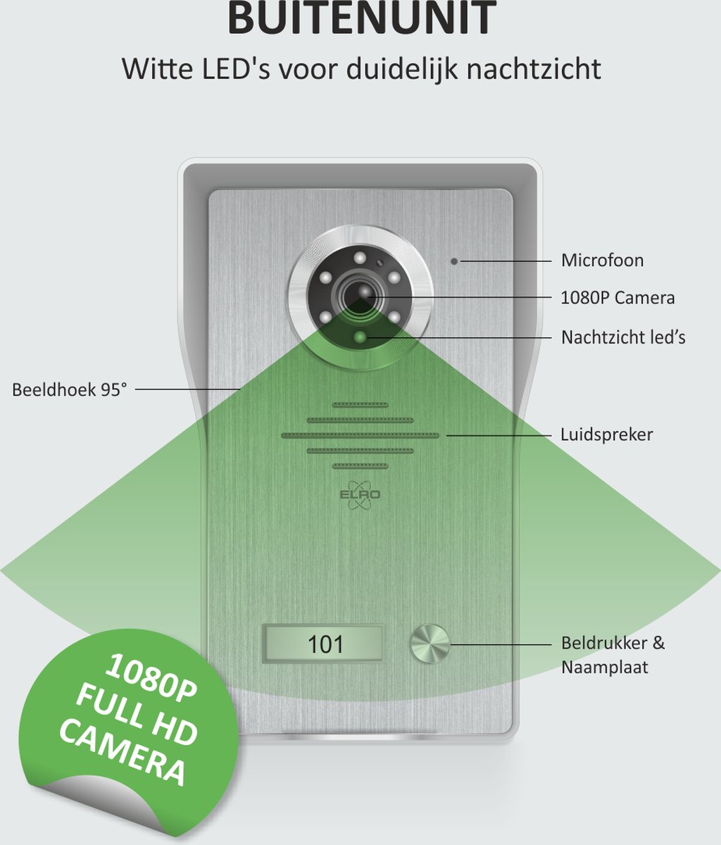 ELRO DV4000 Video Deurintercom 1080P Full HD