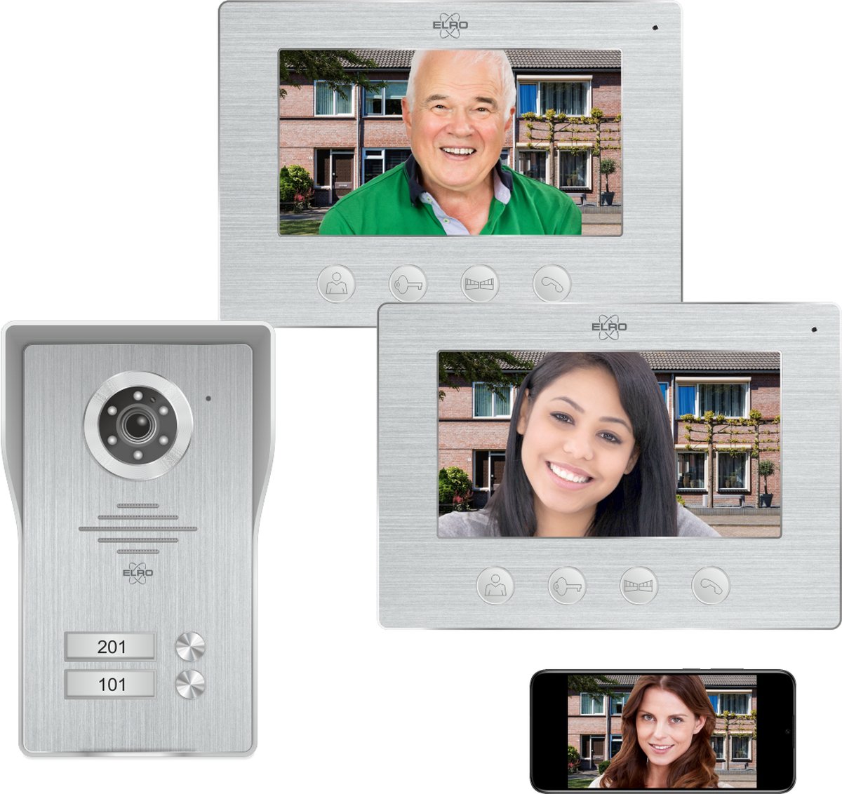 ELRO DV4000IP2 Wifi IP Video Deurintercom 2 appartementen Full HD