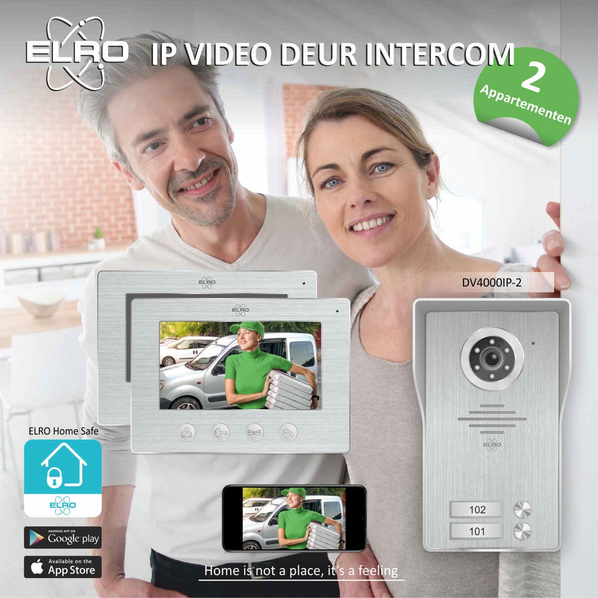 ELRO DV4000IP2 Wifi IP Video Deurintercom 2 appartementen Full HD