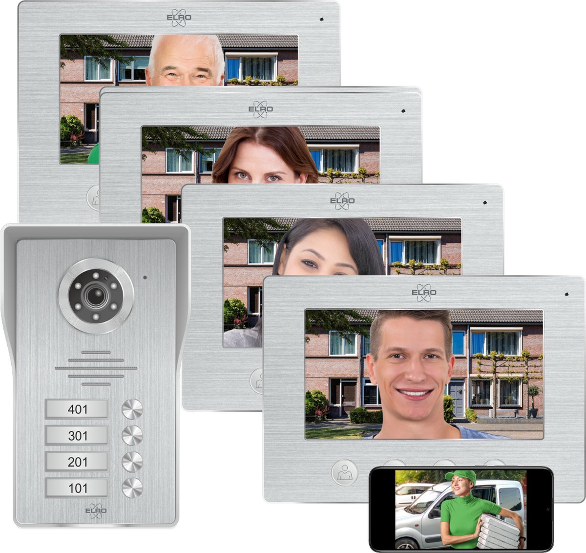 ELRO DV4000IP4 Wifi IP Video Deurintercom 4 appartementen