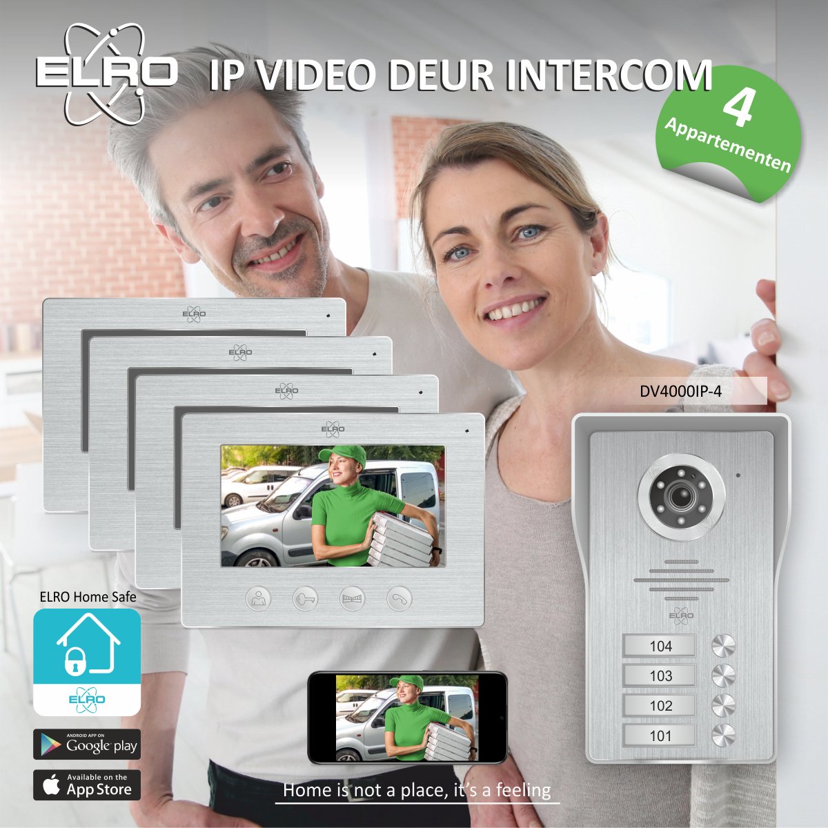 ELRO DV4000IP4 Wifi IP Video Deurintercom 4 appartementen