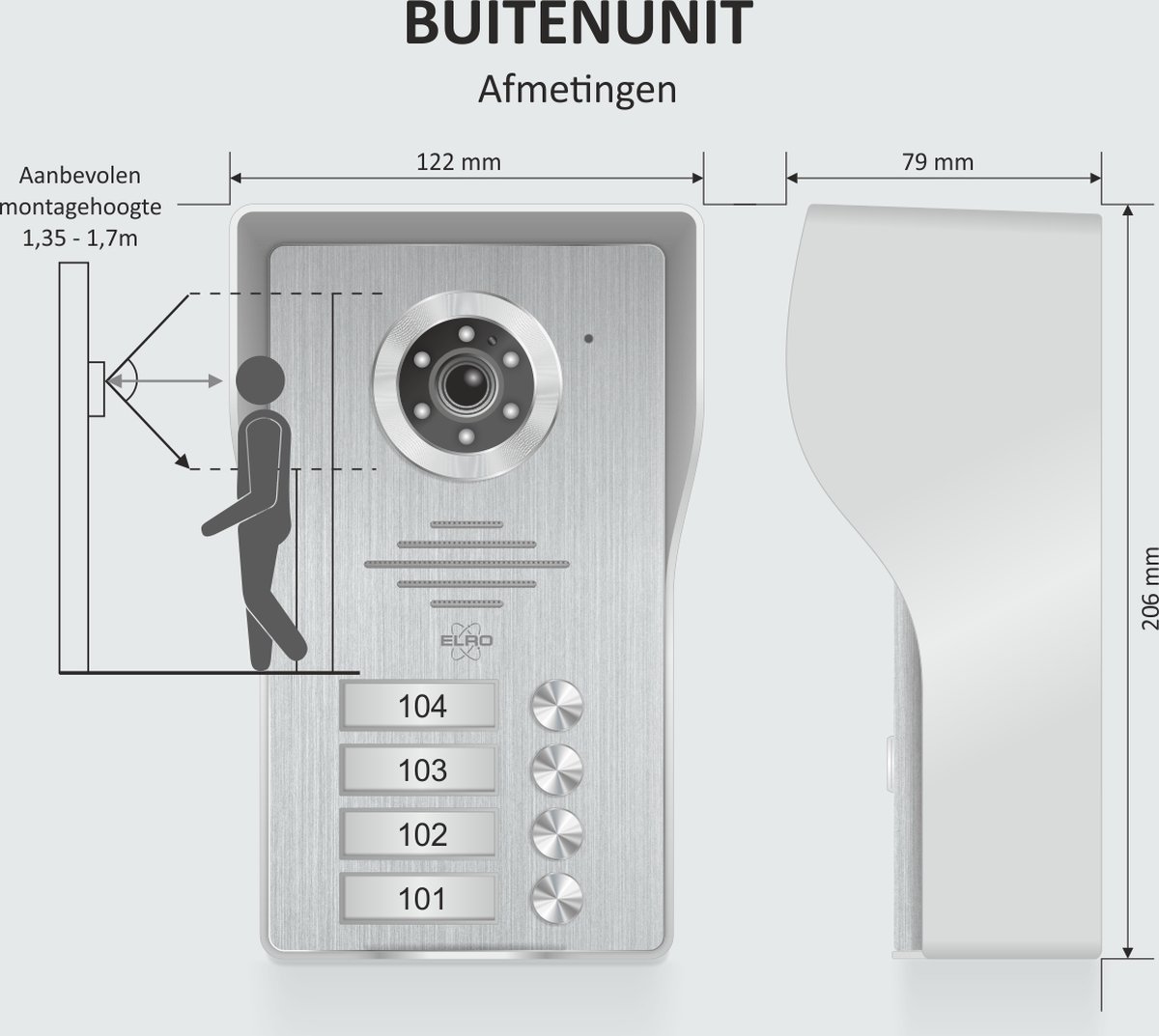 ELRO DV4000IP4 Wifi IP Video Deurintercom 4 appartementen