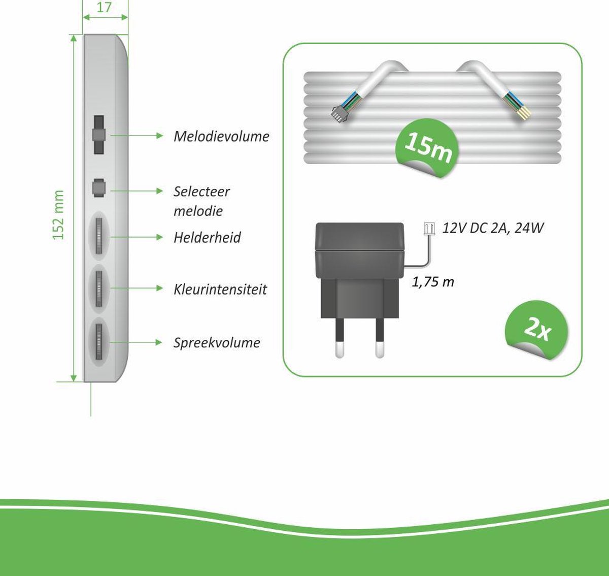 ELRO DV477IP2 Wifi IP Video Deurintercom 2 Appartementen 2x7" Scherm