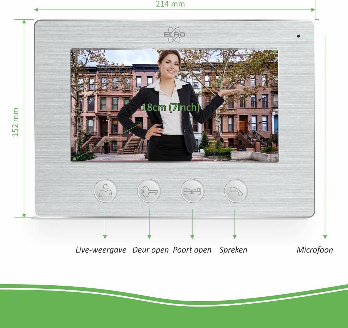 ELRO DV477IP2 Wifi IP Video Deurintercom 2 Appartementen 2x7" Scherm