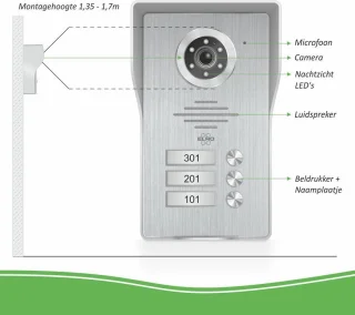 ELRO DV477IP3 Wifi Video Deur Intercom 3 Appartementen 7 inch Scherm