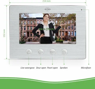 ELRO DV477IP3 Wifi Video Deur Intercom 3 Appartementen 7 inch Scherm