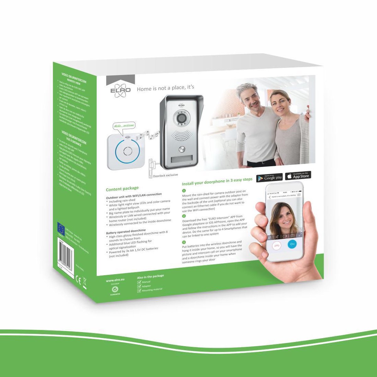 ELRO DVC040IP Wifi IP Video Deurbel met Binnengong