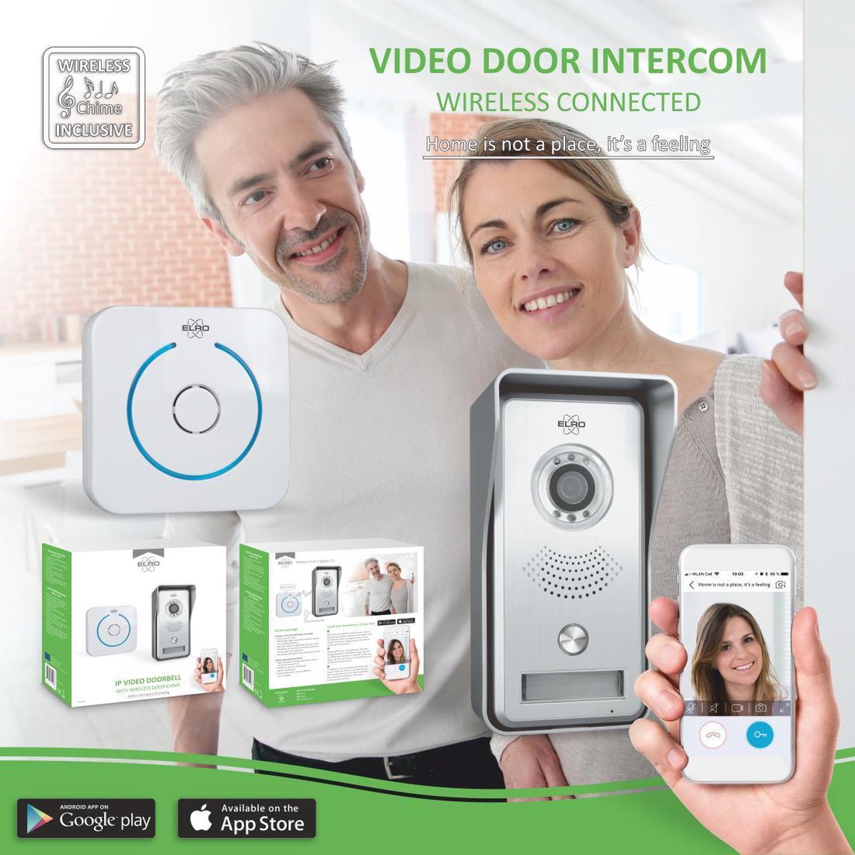 ELRO DVC040IP Wifi IP Video Deurbel met Binnengong