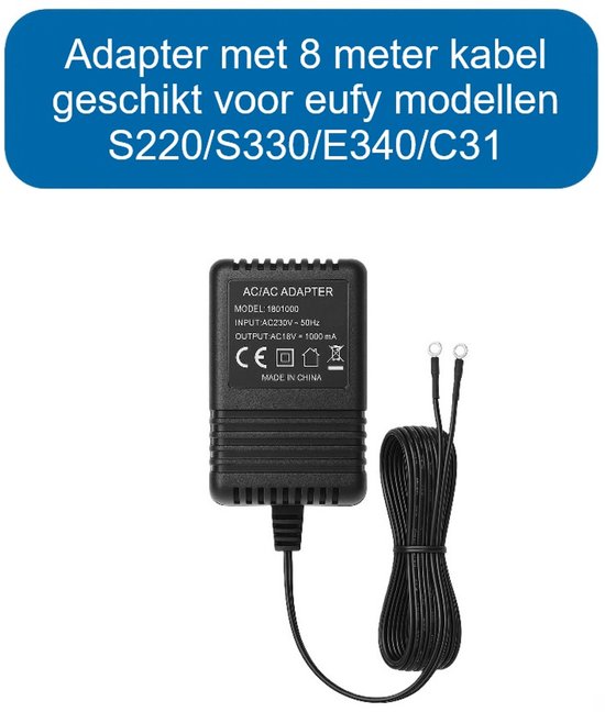 eufy Adapter voor Deurbel S220 S330 E340 C31 8m Kabel review
