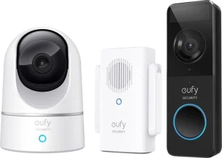 Eufy by Anker Videodeurbel + 2K Beveiligingscamera bundel Zwart wit