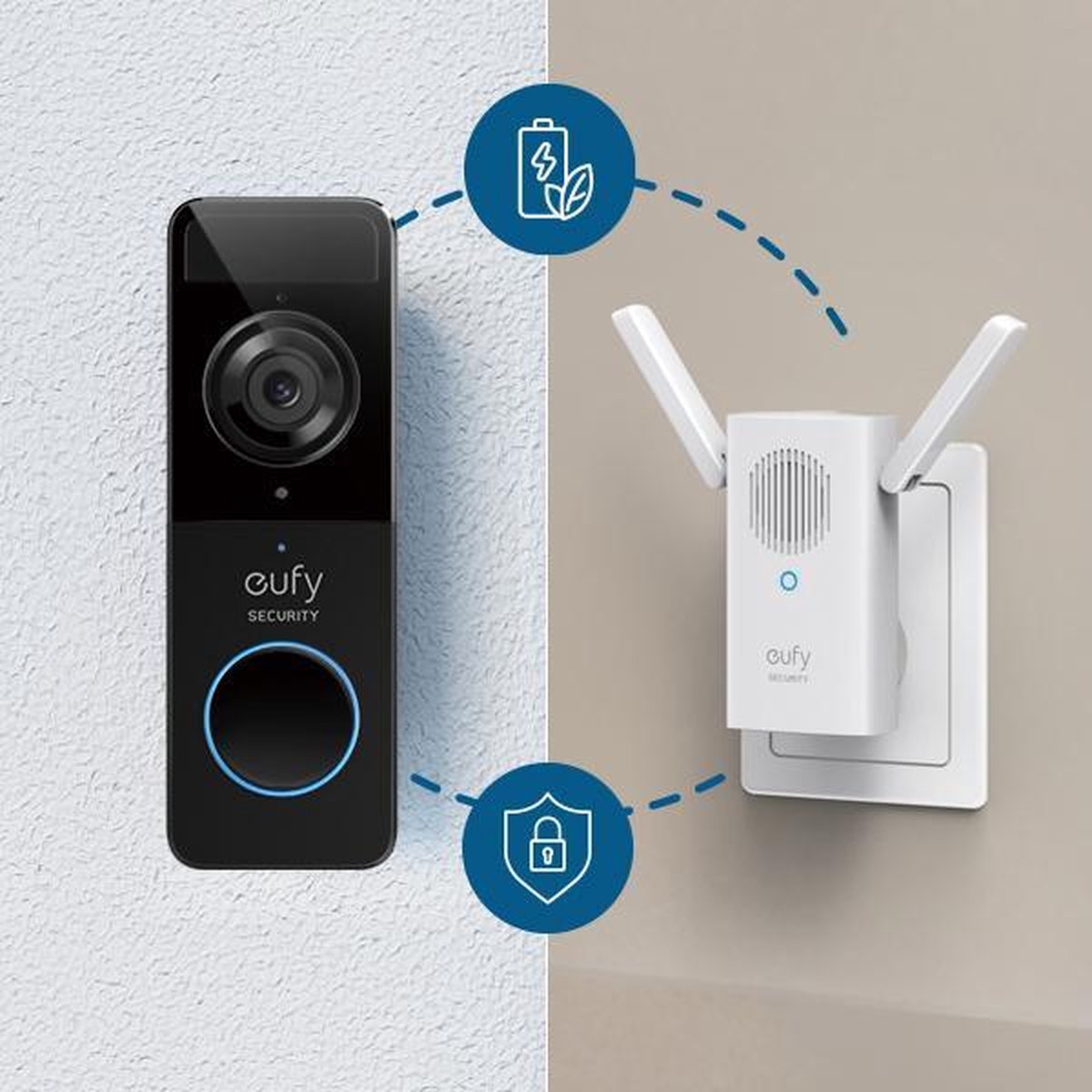 eufy C210 Slim Video Deurbel Draadloos Zwart