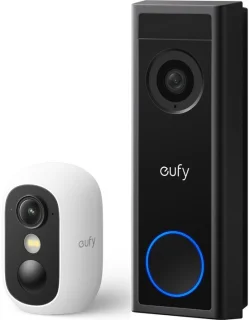 eufy C30 Video Deurbel (accu) Zwart + eufyCam C35 Beveiligingscamera Wit Bundel