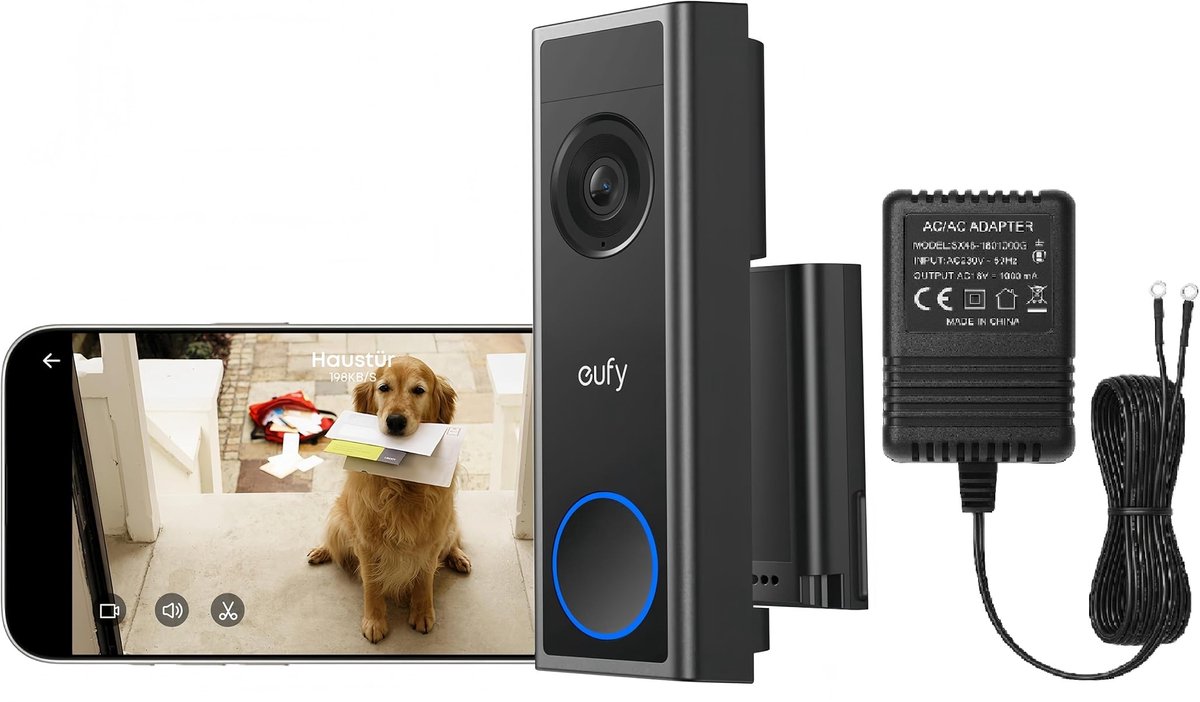De eufy Security C31 Video Deurbel Add-on met AC Adapter in één oogopslag