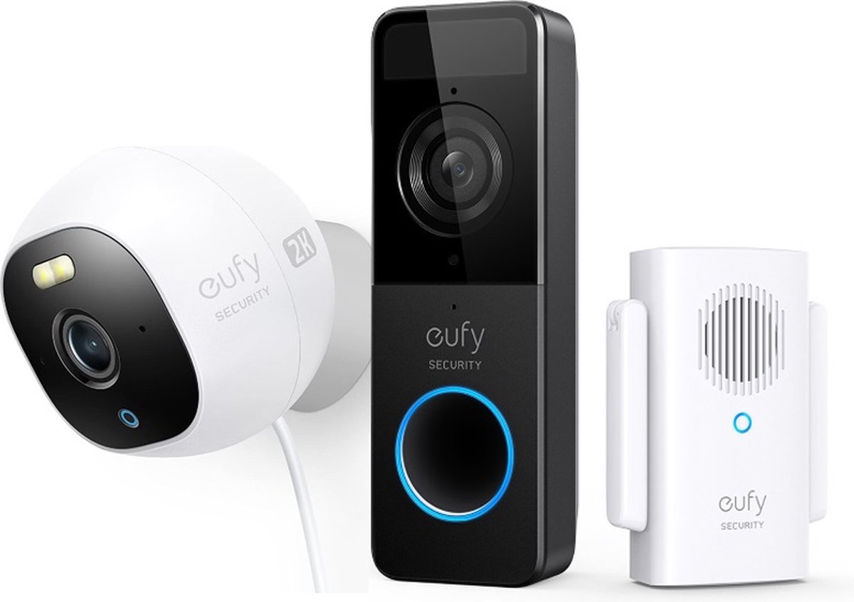 De eufy Security Deurbel C210 Wi-Fi + E220 Camera 2K Set in één oogopslag