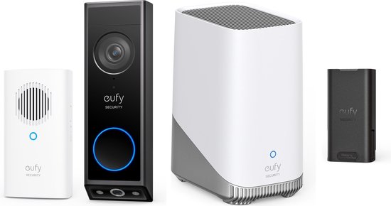 eufy Security E340 Video Doorbell Bundel met HomeBase 3 en Extra Accu