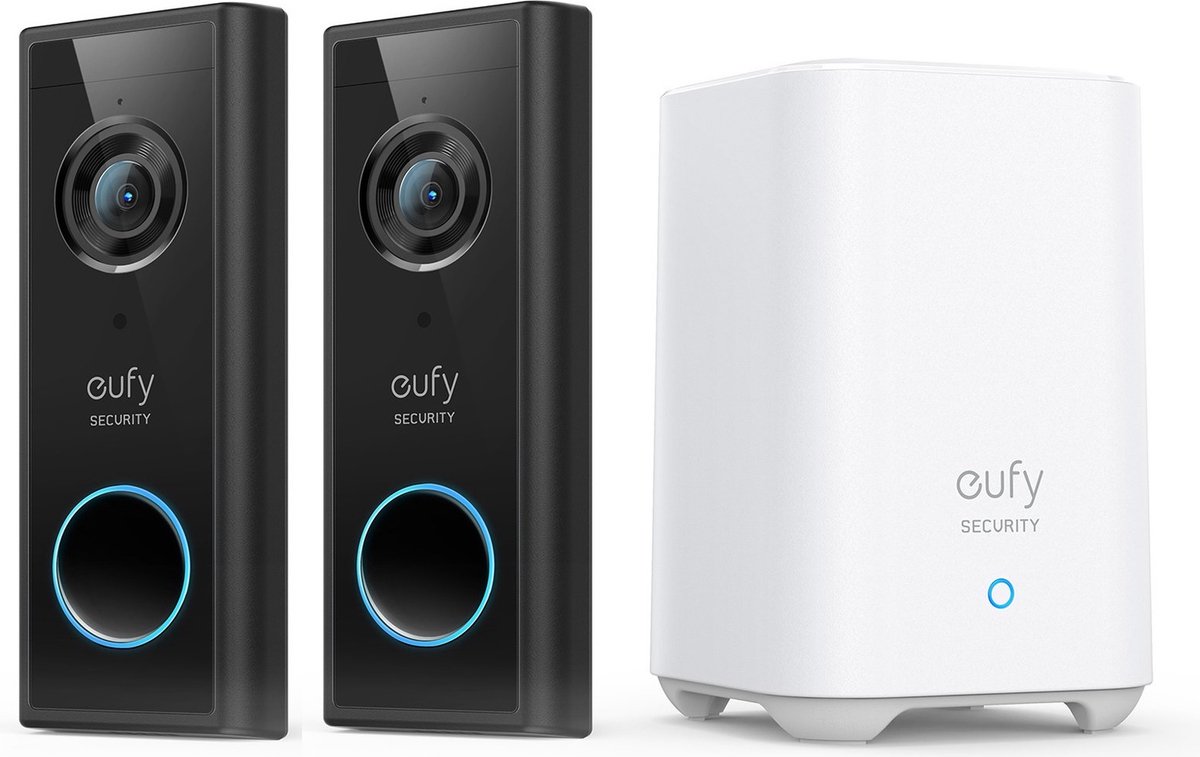 eufy Security S220 2K Video Deurbel 2 stuks + HomeBase 2