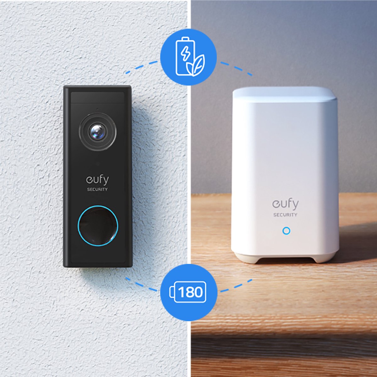 eufy Security Wireless Video Doorbell 2K + S220 SoloCam Solar Camera