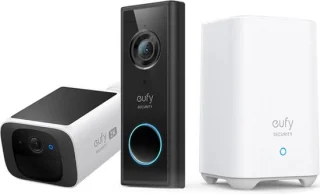 eufy Security Wireless Video Doorbell 2K + S220 SoloCam Solar Camera